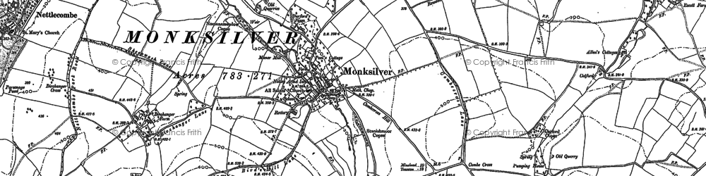 Old map of Monksilver in 1887