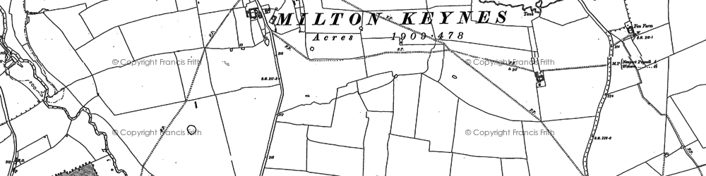 Old map of Monkston in 1924