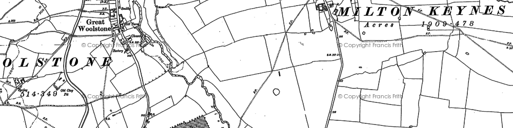 Old map of Monkston Park in 1924
