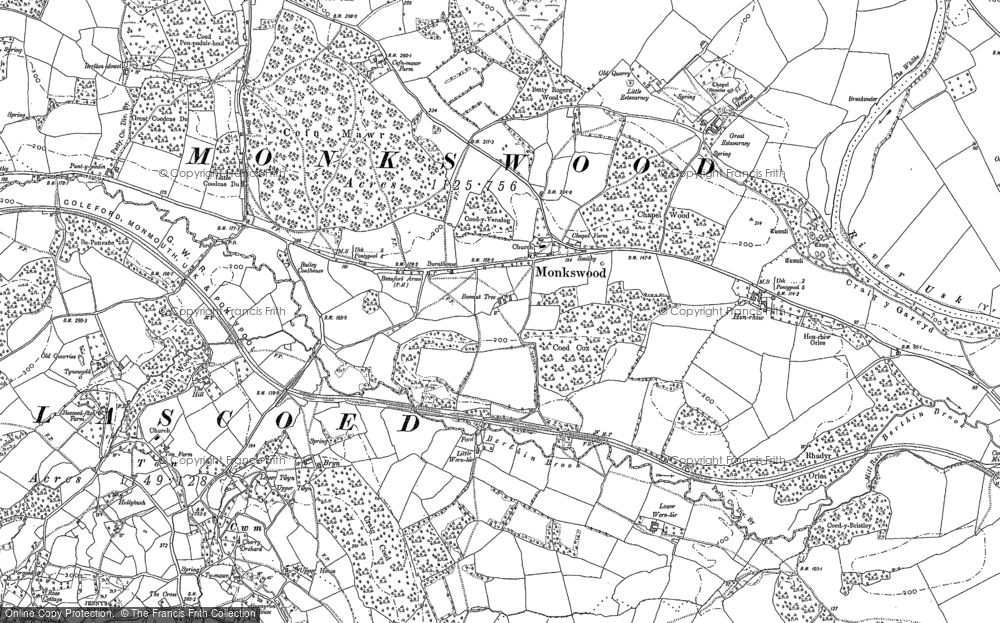 Old Map of Monkswood, 1899 - 1900 in 1899