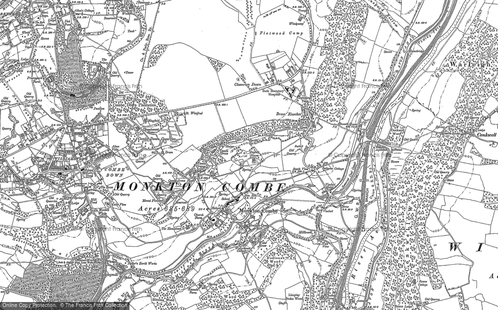 Old Map of Monkton Combe, 1899 - 1922 in 1899