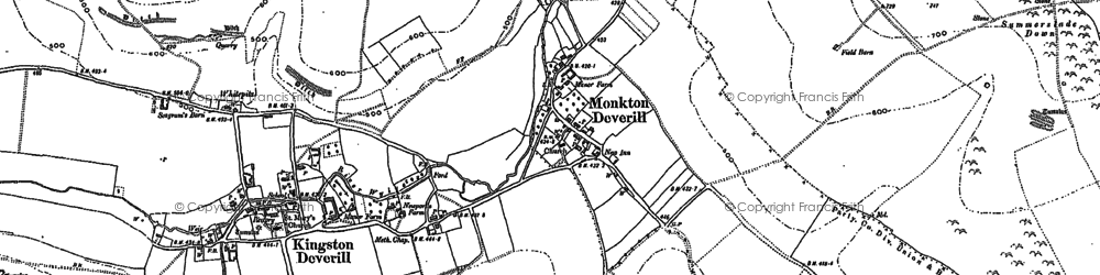 Old map of Monkton Deverill in 1900