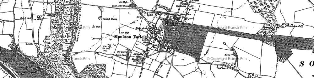 Old map of Monkton Farleigh in 1919