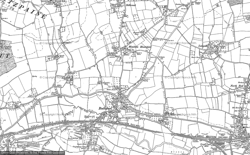 Old Map of Monkton Heathfield, 1887 in 1887