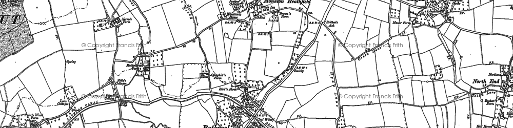 Old map of Monkton Heathfield in 1887
