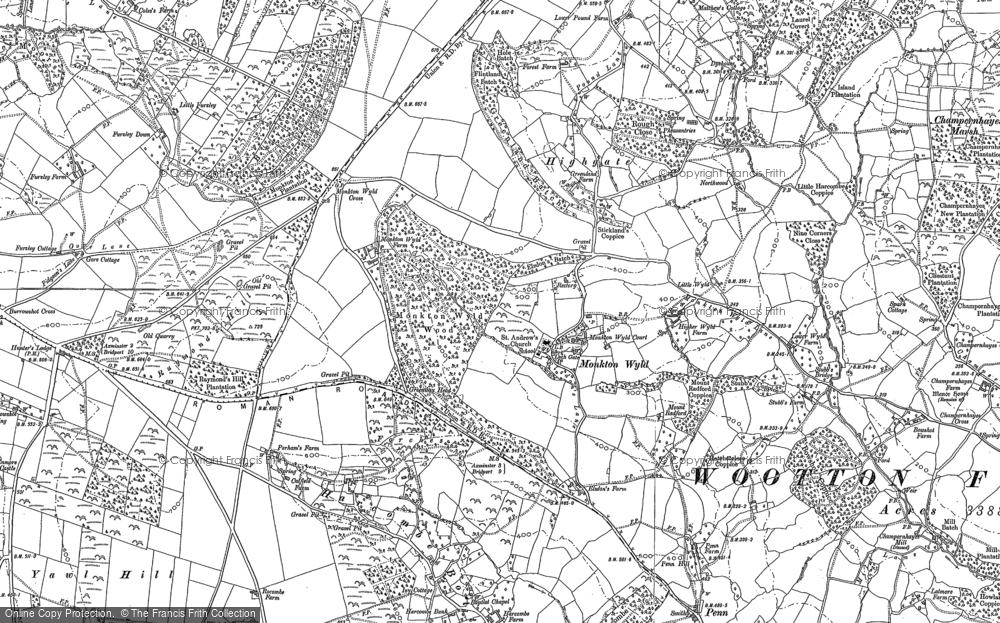 Old Map of Historic Map covering Raymond's Hill in 1903