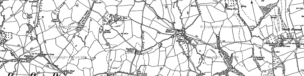 Old map of Monkwood in 1886