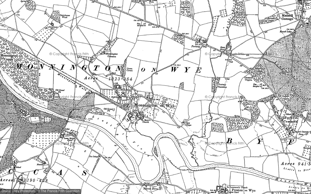 Old Map of Monnington on Wye, 1886 in 1886