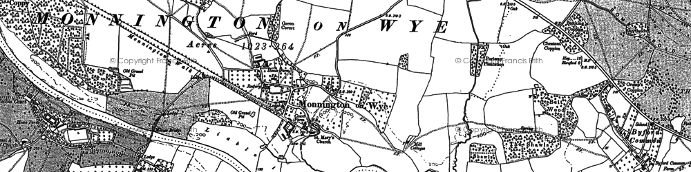 Old map of Monnington on Wye in 1886