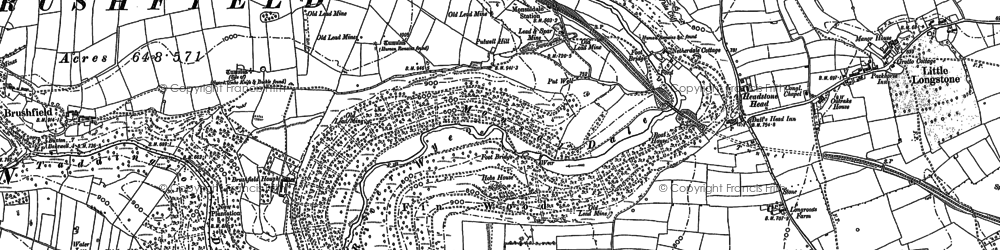 Old map of Monsal Dale in 1879