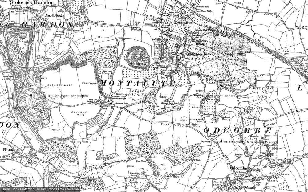 Old Map of Montacute, 1886 in 1886