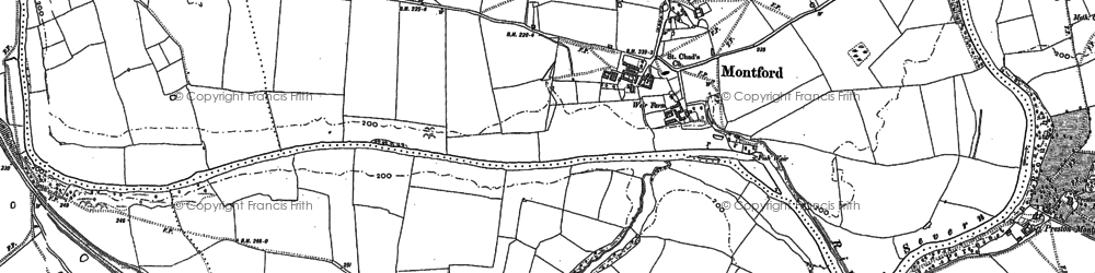 Old map of Montford in 1881