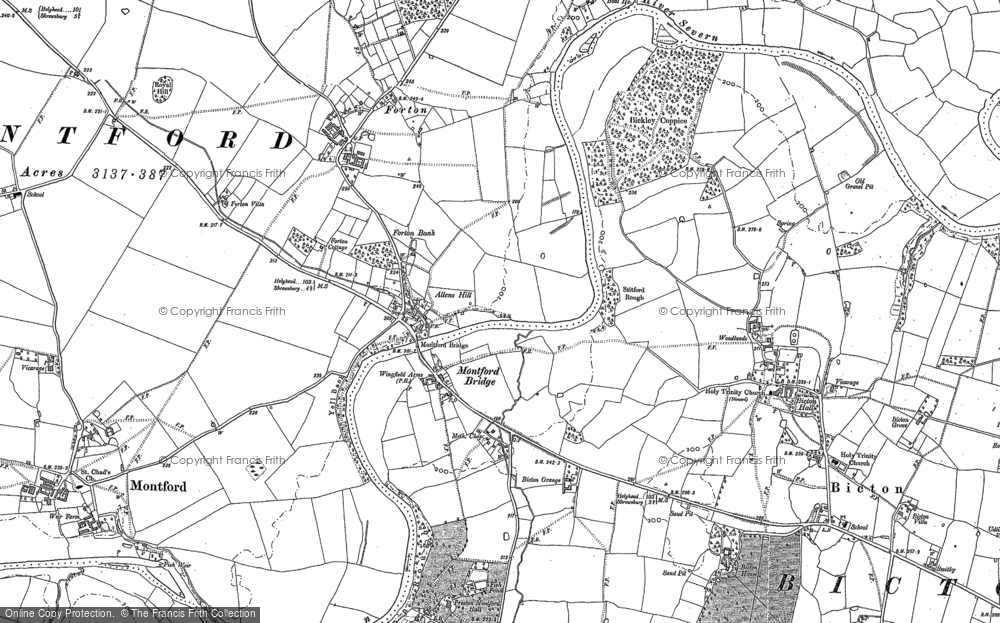 Old Map of Historic Map covering Forton in 1881