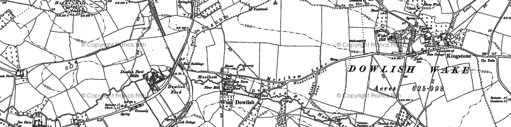Old map of Moolham in 1886