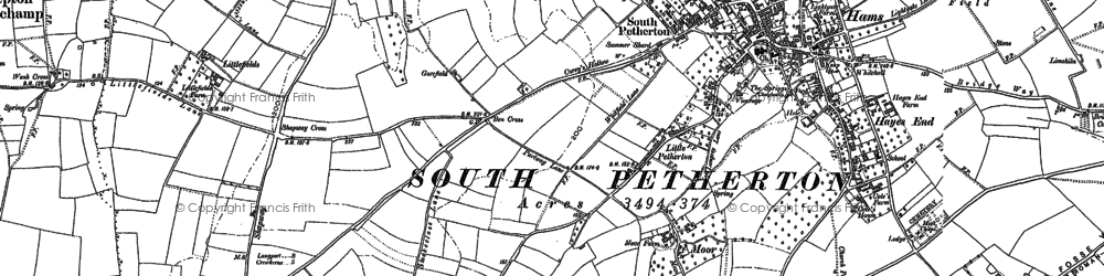 Old map of Moor in 1886