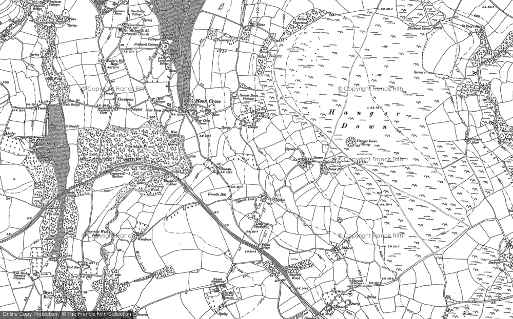 Old Map of Moor Cross, 1886 in 1886