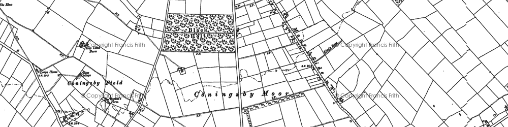 Old map of Moor Side in 1887