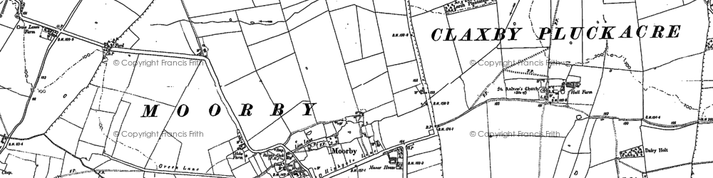 Old map of Moorby in 1887