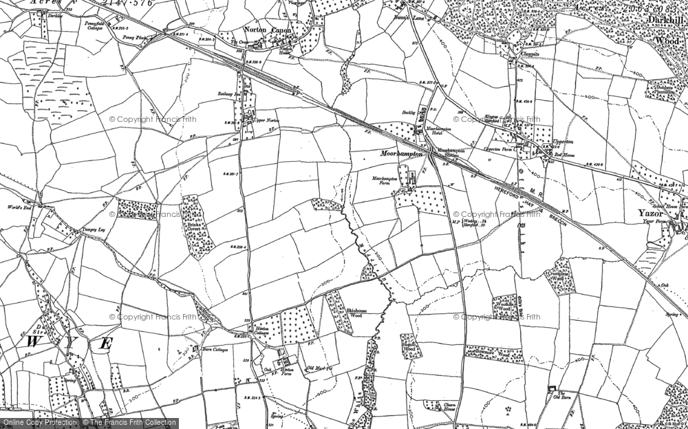 Old Map of Historic Map covering Bunn's Lane in 1886