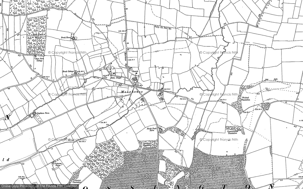 Old Map of Moorhouse, 1884 in 1884