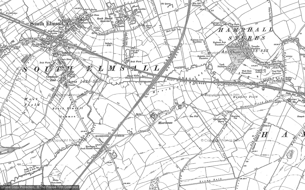 Old Map of Moorhouse, 1891 in 1891