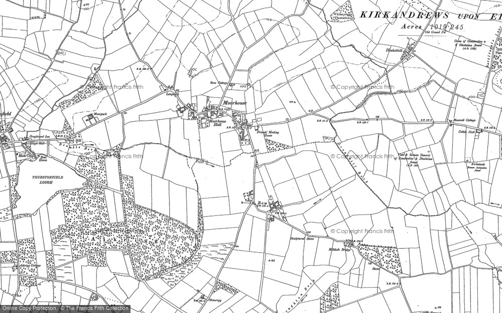 Old Map of Moorhouse, 1899 in 1899