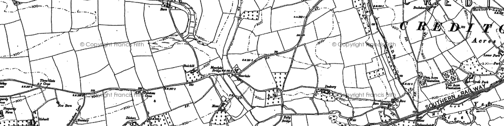 Old map of Moorlake in 1886