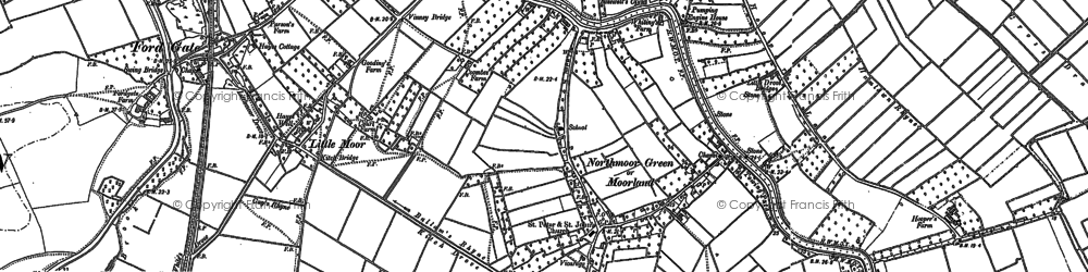 Old map of Moorland in 1885