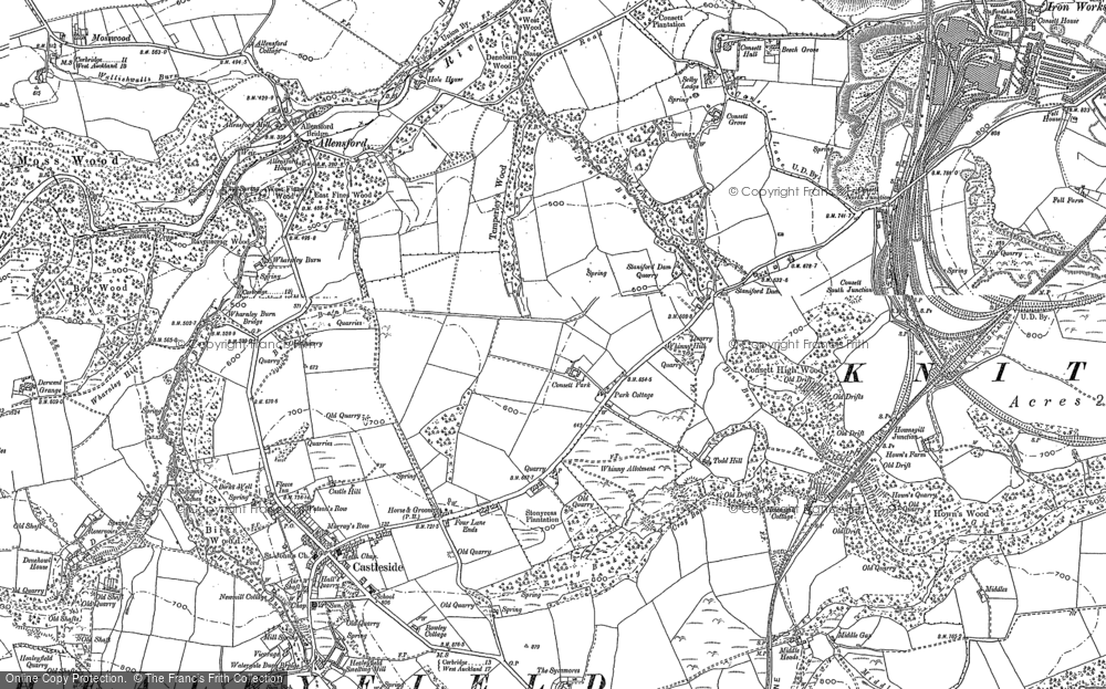 Old Map of Moorside, 1895 - 1919 in 1895