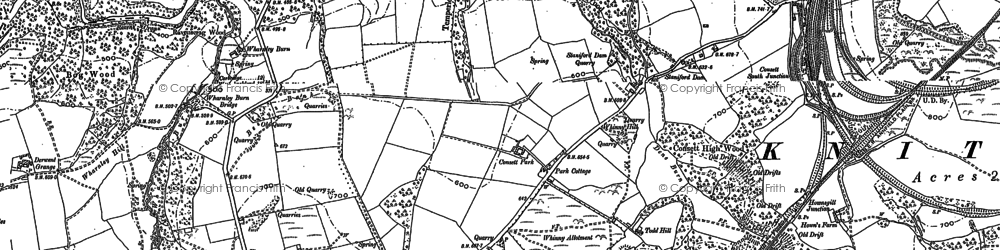 Old map of Moorside in 1895