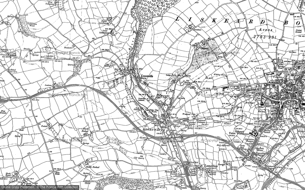 Old Map of Moorswater, 1881 - 1882 in 1881