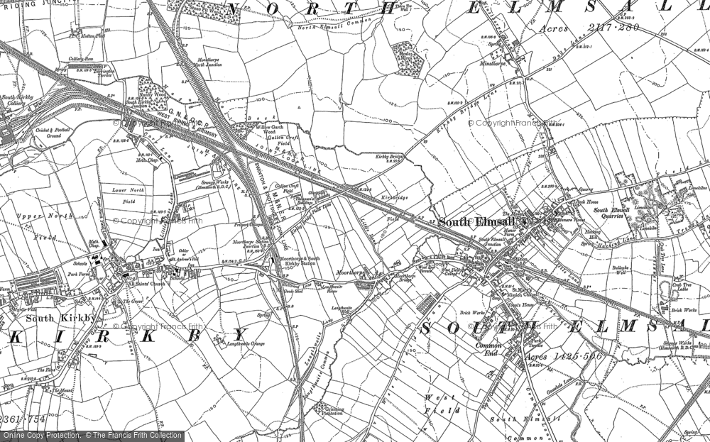 Old Map of Moorthorpe, 1891 in 1891