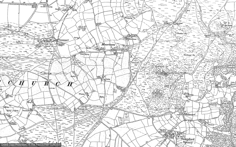 Old Map of Moortown, 1883 in 1883