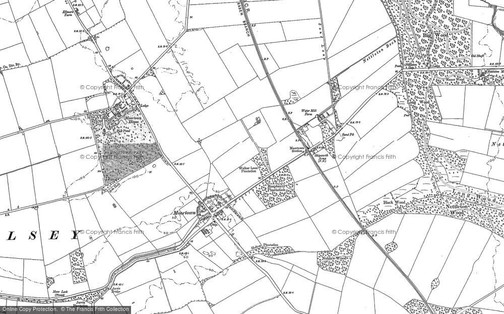 Old Map of Moortown, 1886 in 1886