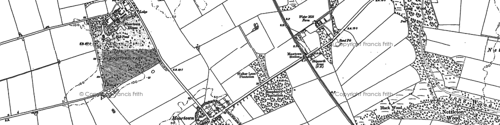Old map of Moortown in 1886