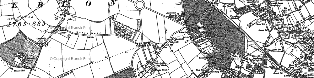 Old map of Merton in 1894