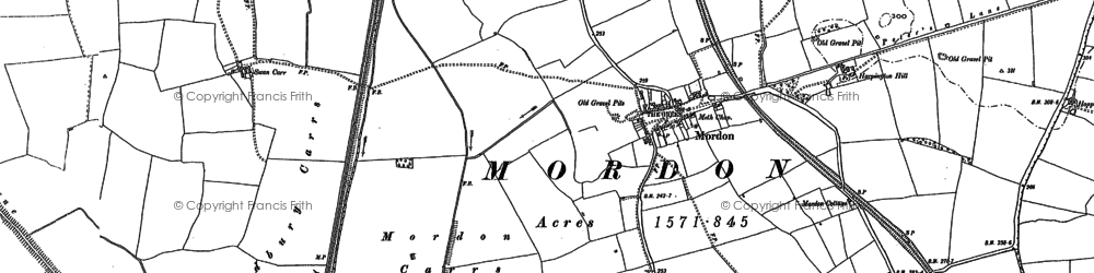 Old map of Bradbury Carrs in 1896