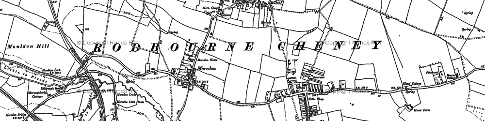 Old map of Rodbourne in 1899