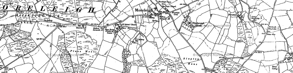 Old map of Moreleigh in 1886