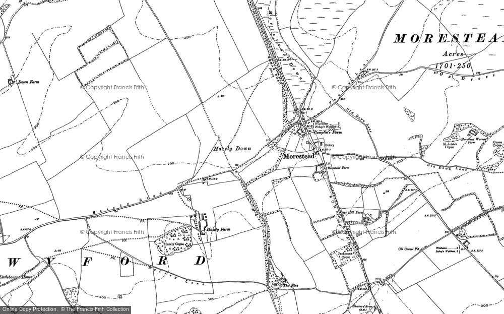 Old Map of Morestead, 1895 in 1895