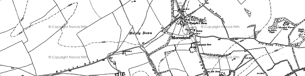 Old map of Morestead in 1895