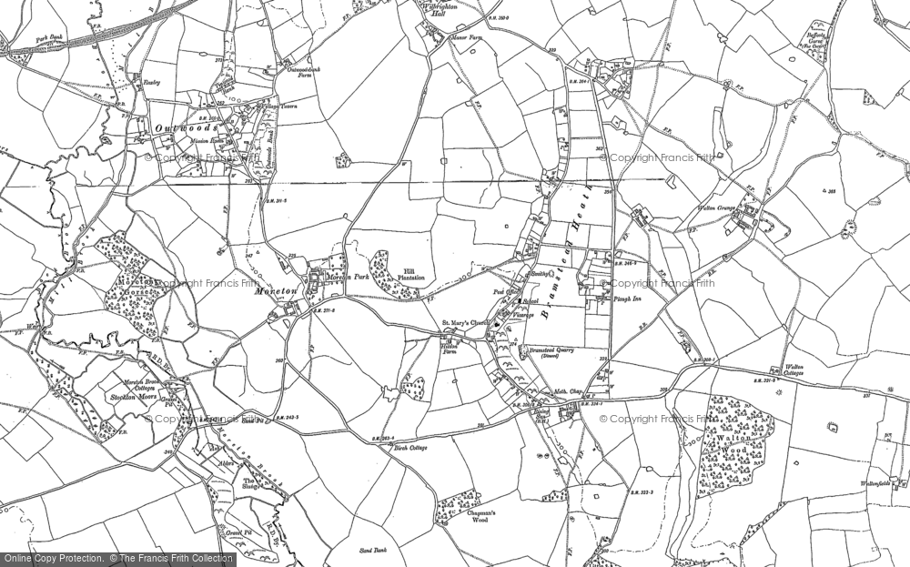 Old Map of Historic Map covering Stockton Moors in 1880
