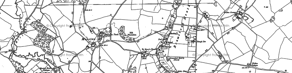 Old map of Stockton Moors in 1880