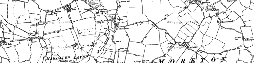 Old map of Bobbingworth in 1895
