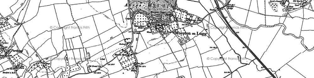 Old map of Moreton on Lugg in 1886