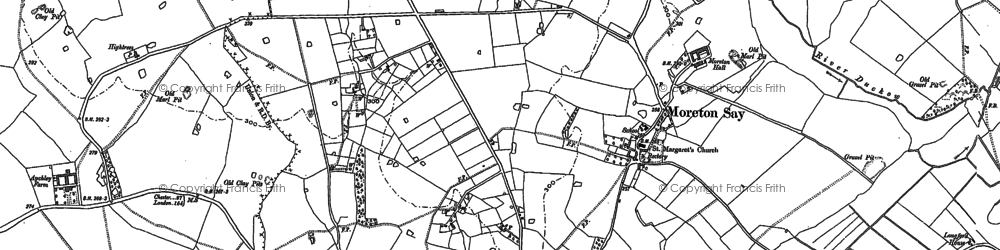 Old map of Moreton Say in 1879