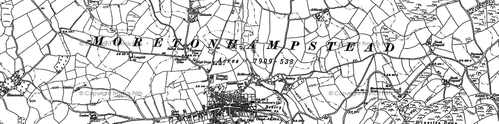 Old map of Sloncombe in 1884