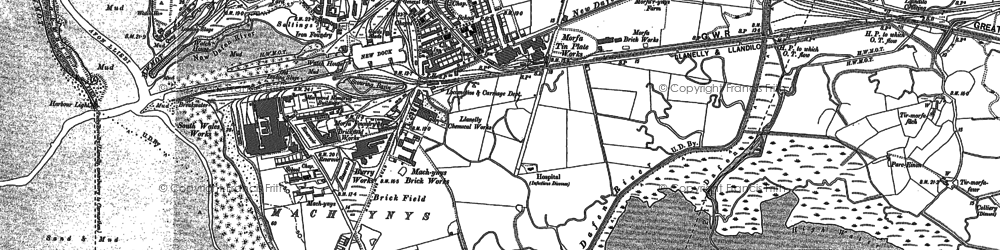 Old map of Machynys in 1905