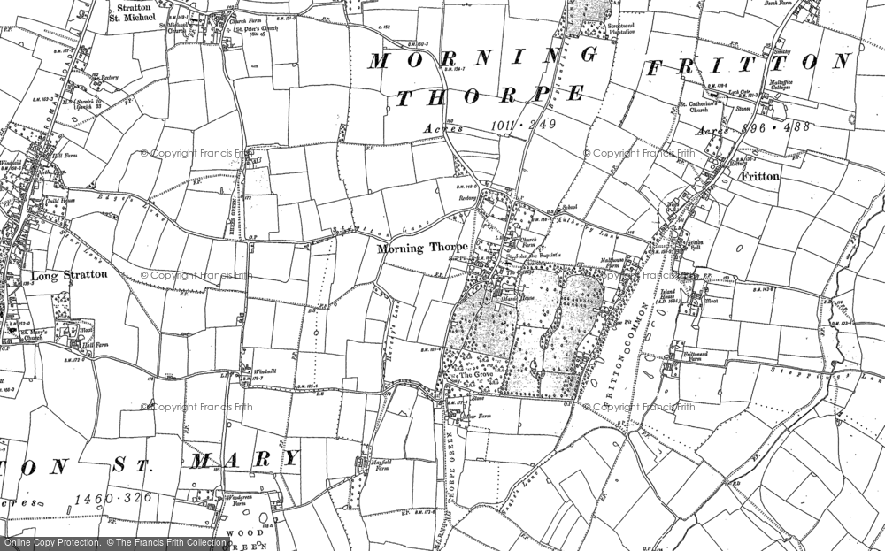 Old Map of Historic Map covering Bunn's Hill in 1881