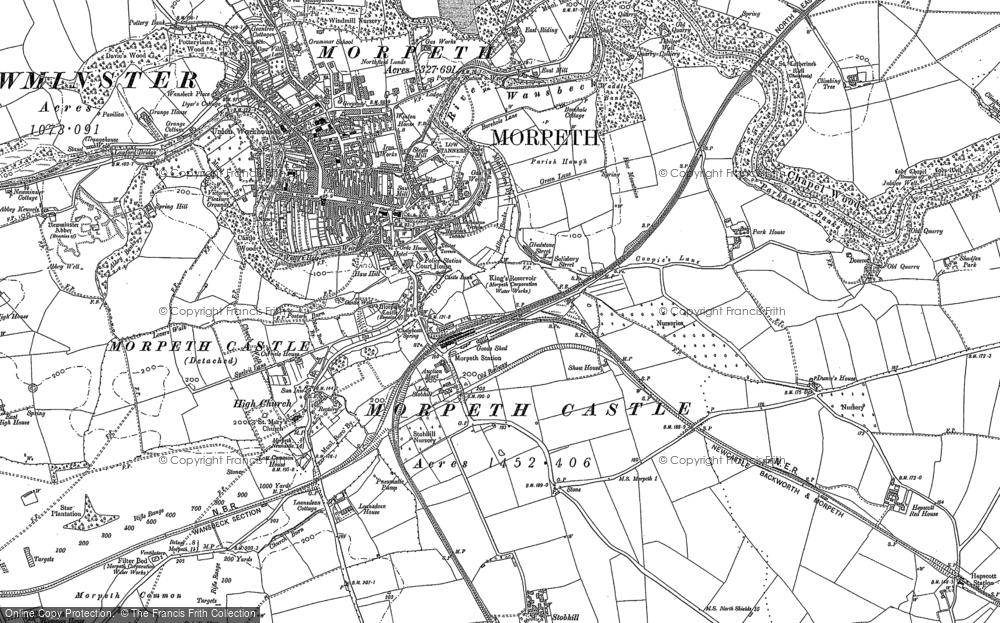 Old Map of Morpeth, 1896 in 1896